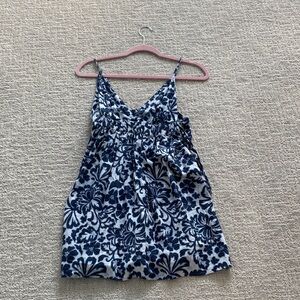 Aerie Blue and White Floral Mini Dress